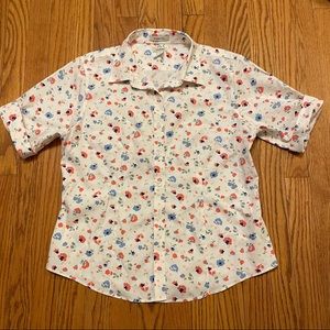 LL Bean Wrinkle-free Floral Blouse